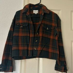 American Eagle crop flannel